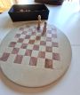 Chess board in Kenyan soapstone with chessmen                            