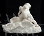 Antique sculpture with Cupid and Psyche from the French Napoleon III era in alabaster