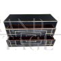 Dresser with two drawers in black Murano glass with golden geometries