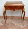 Antique Napoleon III side table with planter compartment and Sèvres porcelain tiles