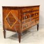 Antique Louis XVI chest of drawers in inlaid walnut, Italy 18th century