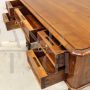 Antique Louis Philippe desk in walnut with drawers, 19th century Italy