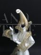 Rare couple of masked dancers, Cesare Toso Murano glass statuettes