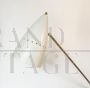 Vintage jointed floor lamp in brass and white marble, Italy 1970