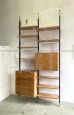 Vintage sky-earth modular bookcase from the 1950s in light wood