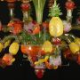 Sumptuous chandelier with triumph of fruit in Murano glass, 16 lights