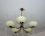 1930s art deco chandelier in brass