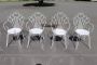 Vintage garden set with white iron table and chairs, 1970s                            