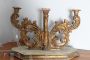 Antique 18th century candelabra in Mecca gilded wood                            