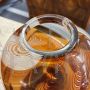 Vase by Carlo Moretti in brown Murano glass with white stripes, 1977