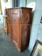 Antique rustic poplar wood pantry cabinet