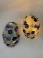 Pair of wall lights with multicolored Murano glass flowers