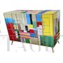 Dresser covered in multicolored Murano glass with 4 drawers