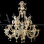 Golden Murano glass chandelier in Rezzonico style