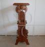 Vintage eclectic style carved wooden plant stand