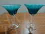 Pair of Florence bombonière glass vases from Empoli in light blue glass  