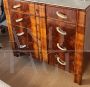 1940s Italian art deco dresser in walnut briar    