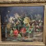 Pair of still life paintings with flowers from 1892, signed