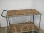 Vintage iron and wood workshop trolley from the 1960s