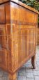 Antique Louis XVI chest of drawers veneered in walnut and threaded