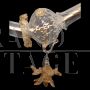 Rezzonico chandelier in crystal and gold Murano glass with 16 lights