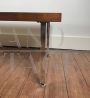 Scandinavian coffee table in teak and chromed metal, 1970s