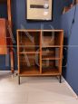 Teak wood vintage open bookcase, Italy 1960s