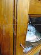 Vintage display cabinet glass cupboard in oak, with beveled glasses