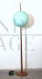 Targetti floor lamp in wood and green glass                            