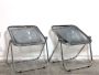 Pair of black Plona armchairs by Giancarlo Piretti for Anonima Castelli
                            