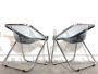 Pair of black Plona armchairs by Giancarlo Piretti for Anonima Castelli