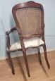 Antique Louis XV style armchair with Vienna straw back, Italy 1950s