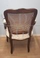 Antique Louis XV style armchair with Vienna straw back, Italy 1950s