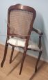 Antique Louis XV style armchair with Vienna straw back, Italy 1950s