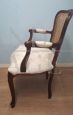 Antique Louis XV style armchair with Vienna straw back, Italy 1950s