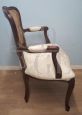 Antique Louis XV style armchair with Vienna straw back, Italy 1950s