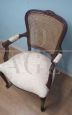 Antique Louis XV style armchair with Vienna straw back, Italy 1950s