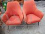 Pair of mid-century modern armchairs to be reupholstered                            