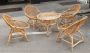 Bamboo lounge set with coffee table and 4 armchairs                            