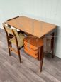 Vittorio Dassi style desk and chair set in mahogany and teak