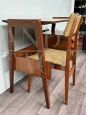 Vittorio Dassi style desk and chair set in mahogany and teak