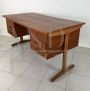 Vintage Italian desk in dark maple and teak wood