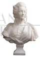 Antique bust sculpture of Marie Antoinette in statuary white marble