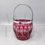 Red crystal ice bucket, Italy 1960s