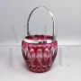 Red crystal ice bucket, Italy 1960s