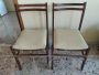 Set of 6 vintage 70's chairs with white skai seat