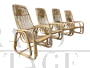 Set of 4 vintage bamboo armchairs