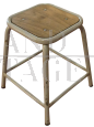 Vintage gym stools with wooden seat