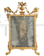 Antique Louis XVI mirror from the 18th century in gilded and carved wood