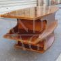 Vintage convertible coffee table with bottle holder mechanism